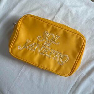 Yellow Sol de Janeiro cosmetic bag #beautyessentials cute large makeup bag NEW